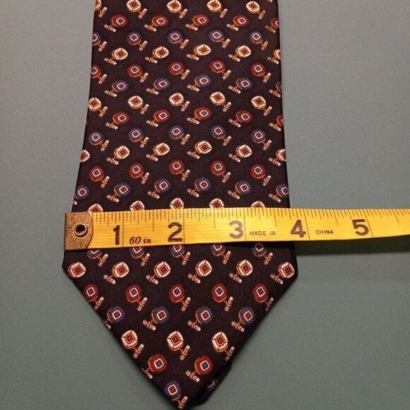 Brooks Brothers Silk Black, Red/Gold/ Blue Tie - Picture 3 of 5
